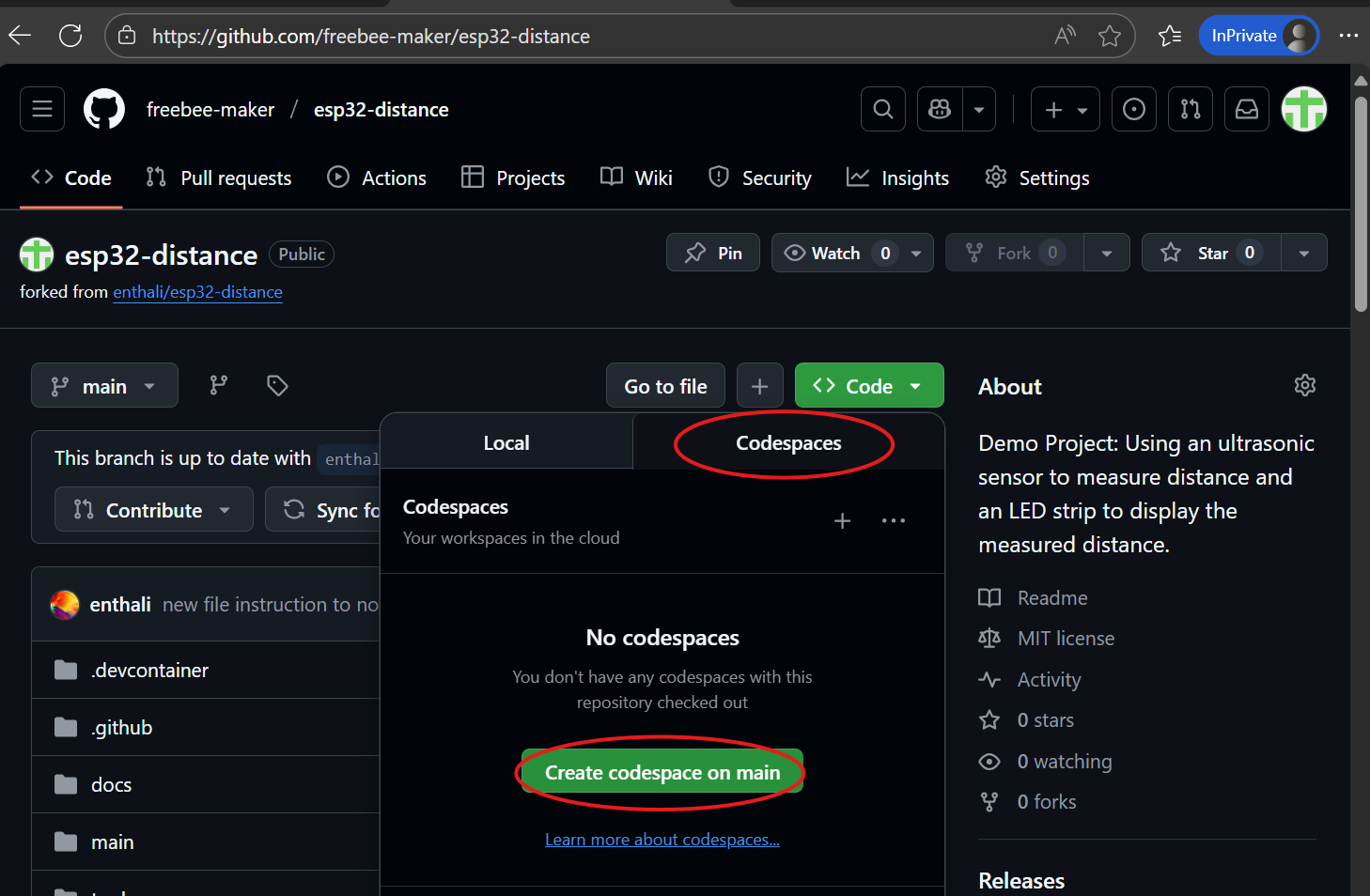 Create Codespace